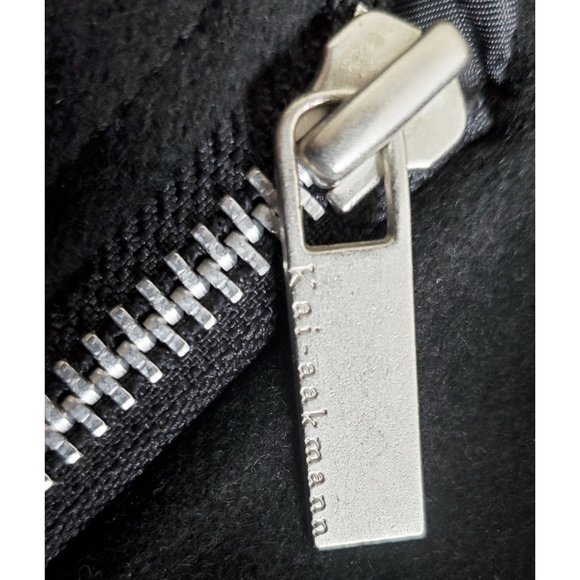 Kai-aakmann Womens Black Wool Cropped 1 Button Blazer Jacket Zipper Detail S - Picture 6 of 10